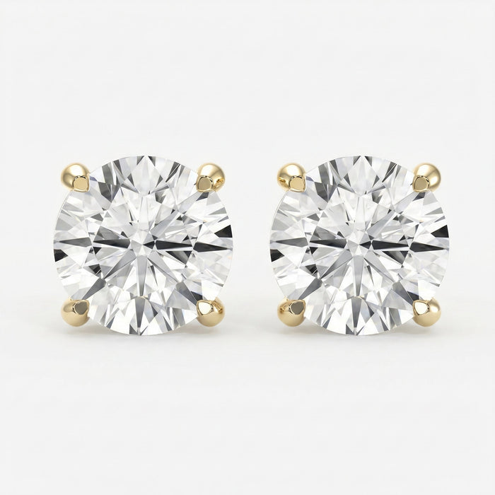 Round Diamond Stud Earring, view 1