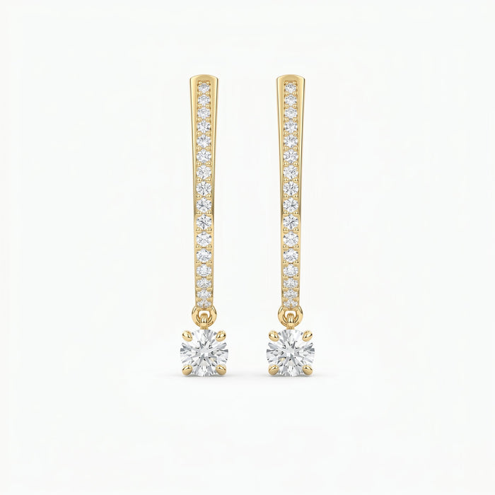 Elegant U- Shape Diamond Hoops Solitaire, view 1