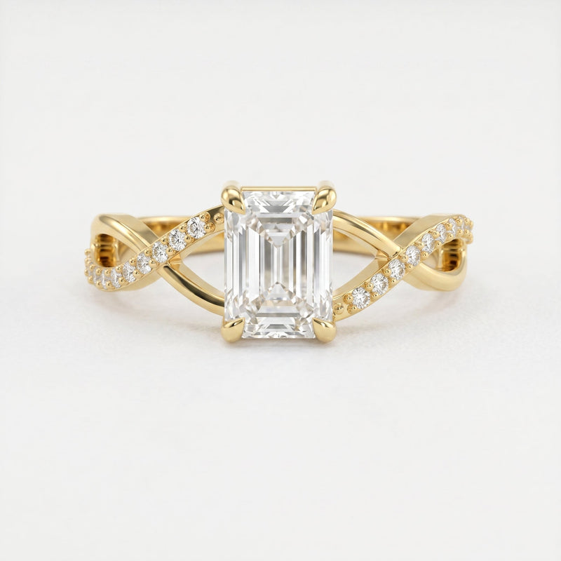 Pure Flow Emerald Ring, view 1