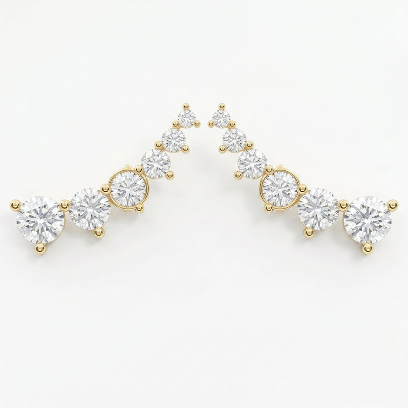 Round Diamond Celestial Climbers Fashion Earring, view 1