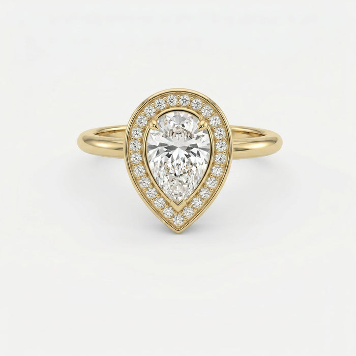 Pear Shape Halo Engagement Ring, view 1