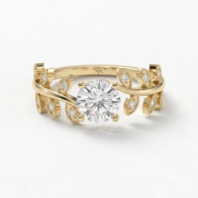 Whispering Leaves Design Vintage Ring, view 1