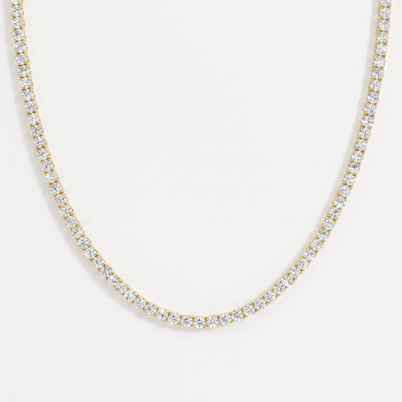 Experience timeless sparkle Round Diamond Tennis Necklace, view 1