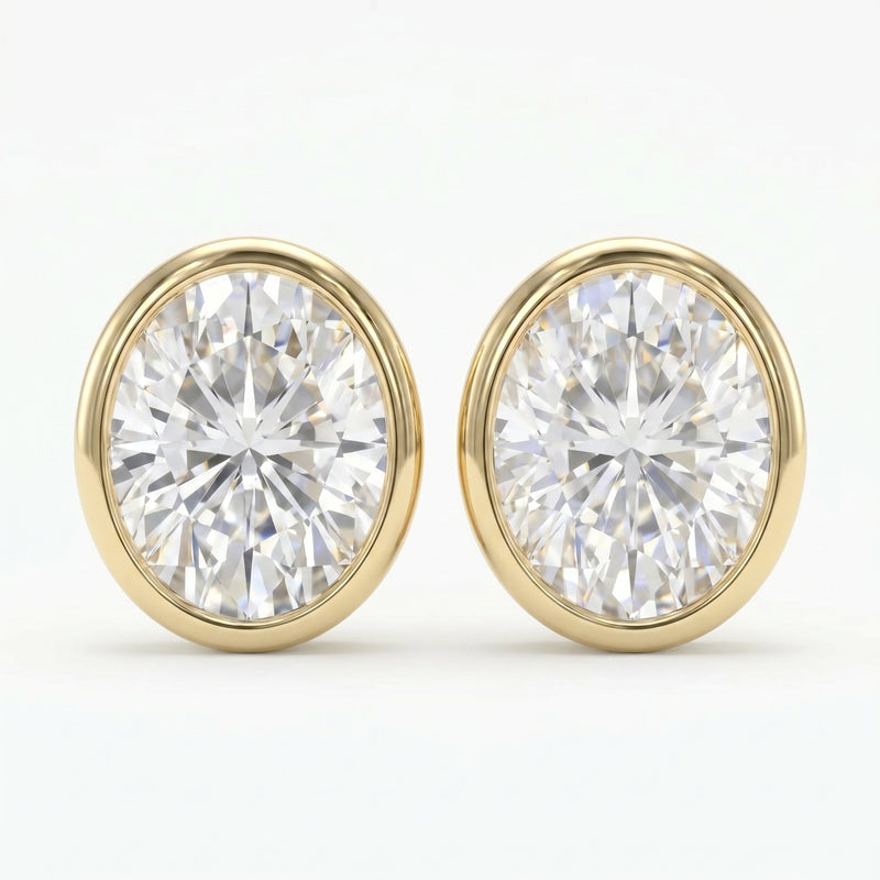 Oval Cut Diamond Stud Earrings, view 1
