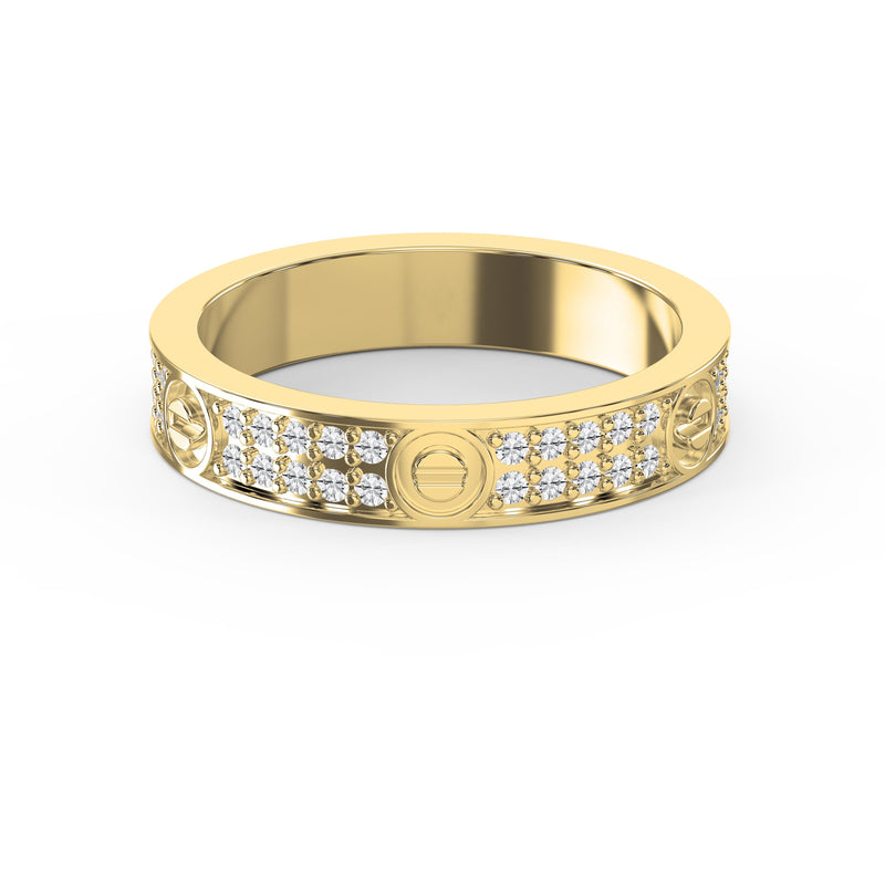 Elegant Round Diamond Gold Band, view 1