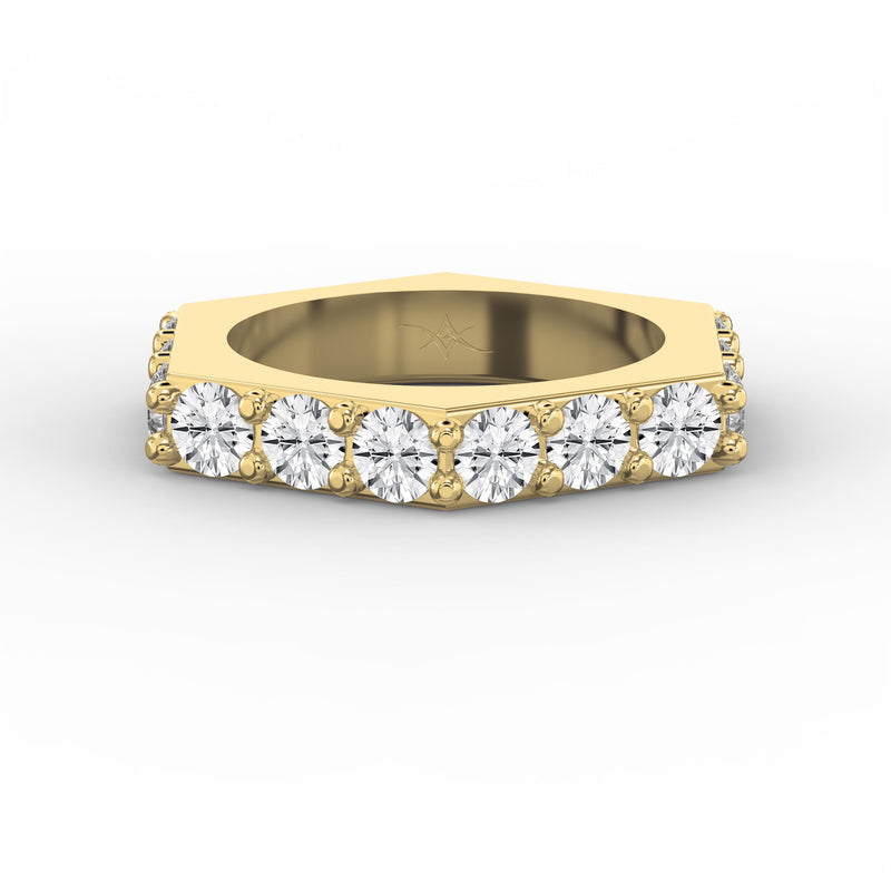 Forever Edge Unique Geometric Round Diamond Band, view 1