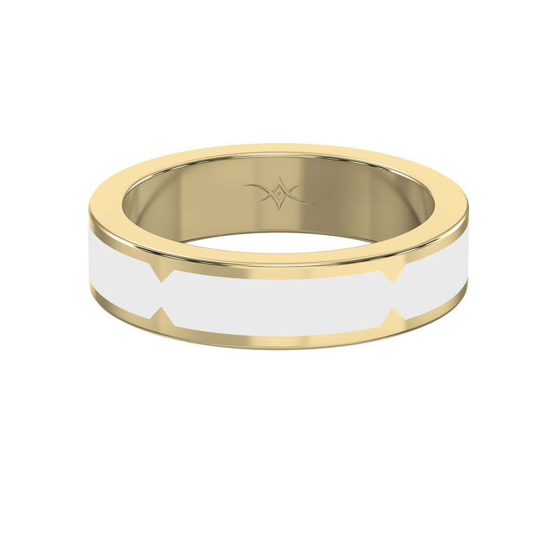 Natural Impression Wedding Band Made Of White Enamel, view 1