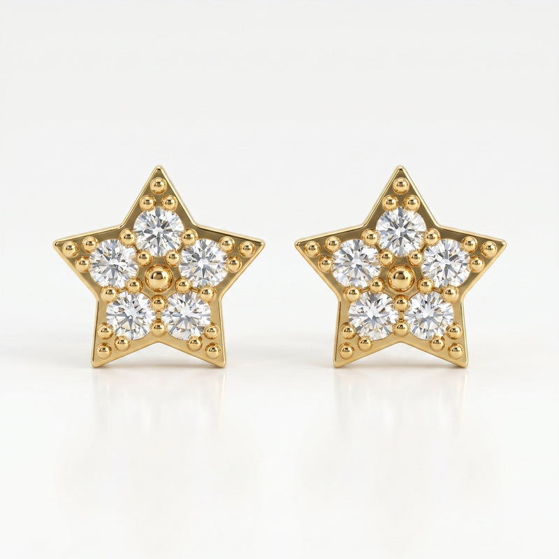 Star Cluster Diamond Stud Earrings, view 1