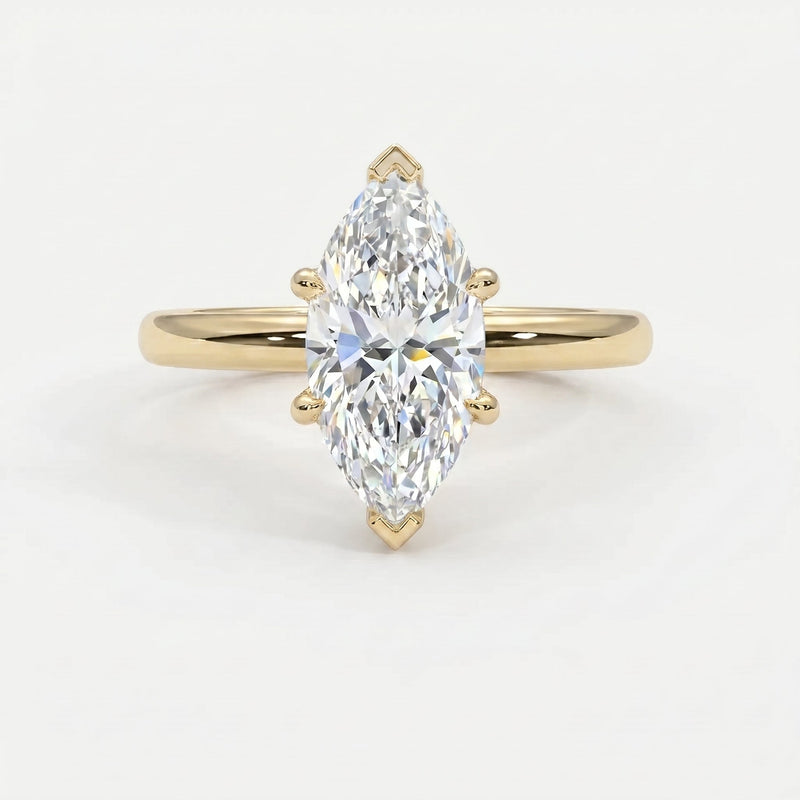 Marquise-cut solitaire engagement ring, view 1