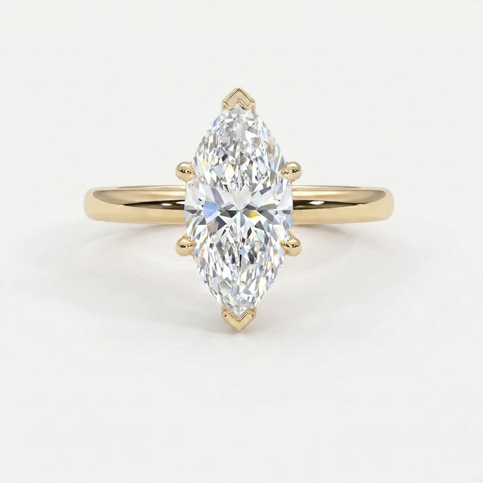 Marquise-cut solitaire engagement ring, view 1