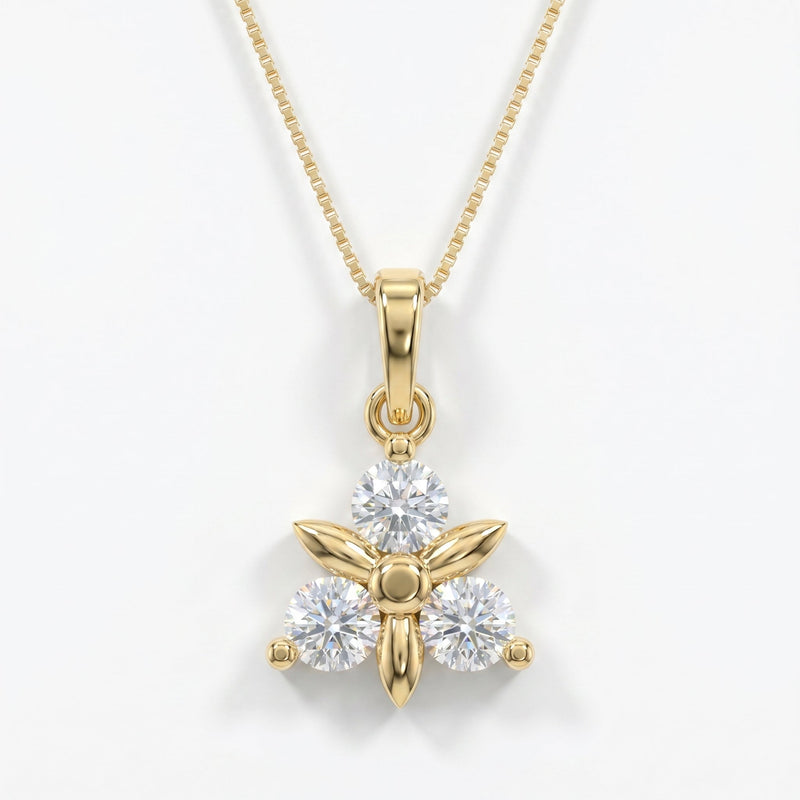 Elegant Floral Diamond Pendant Necklace, view 1