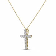 Round Diamond Cross Pendant Necklace, view 6