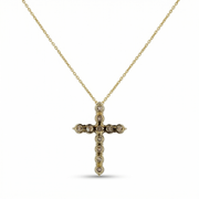 Round Diamond Cross Pendant Necklace, view 9