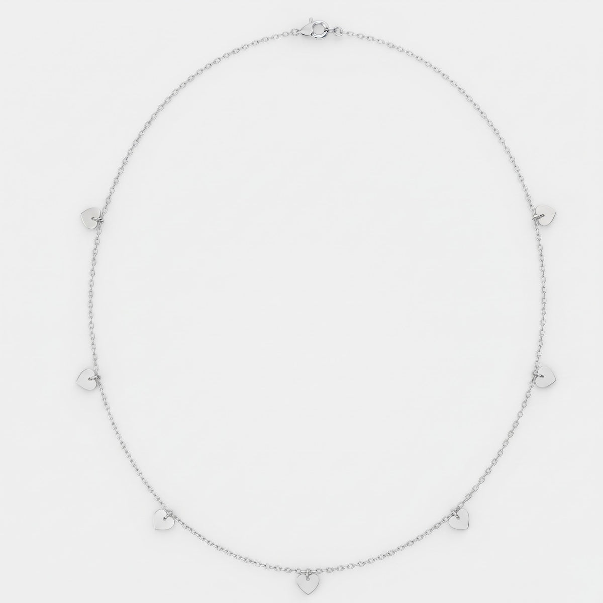 7 Heart Station Gold Metal Chain Necklace, image 2