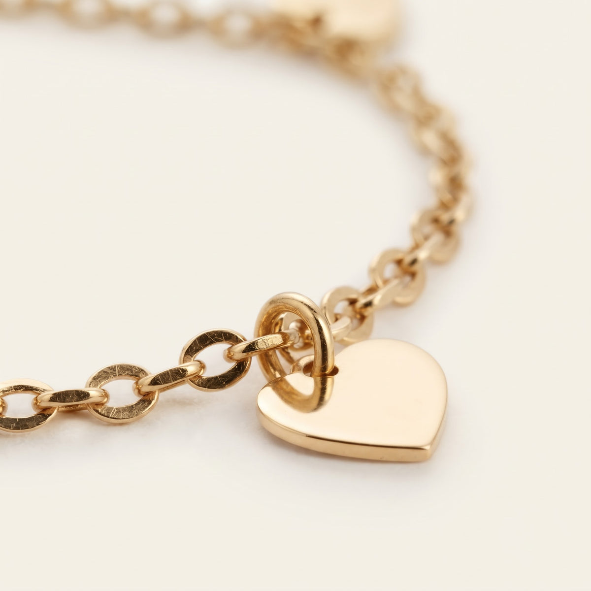 7 Heart Station Gold Metal Chain Necklace, image 5