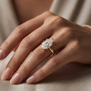 Dutch Marquise Cut Hidden Halo Round Diamond Engagement Ring, view 6