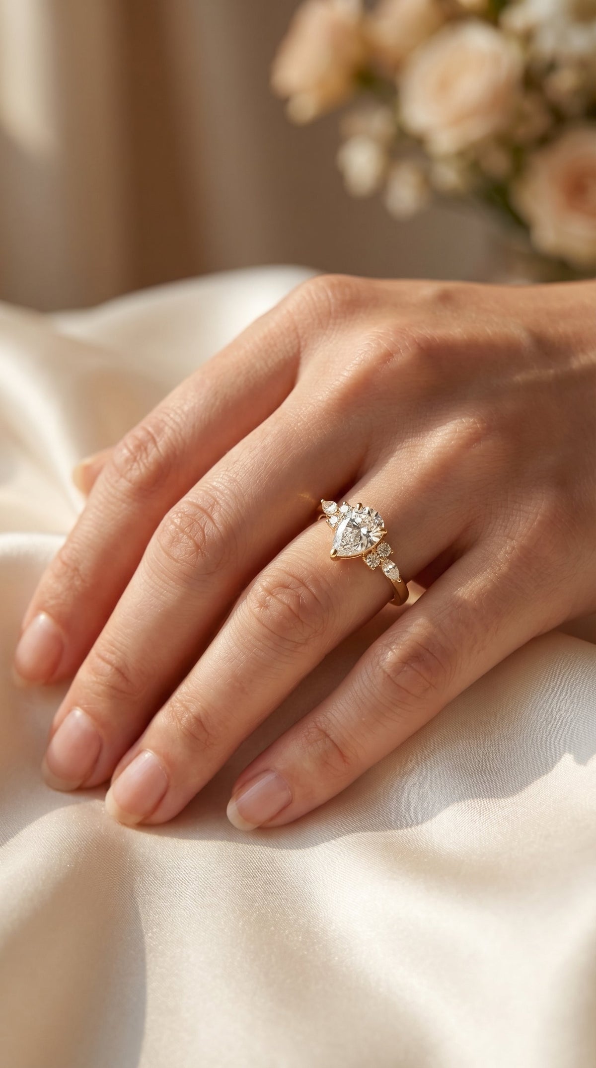 Teardrop Grace Pear Ring, view 2