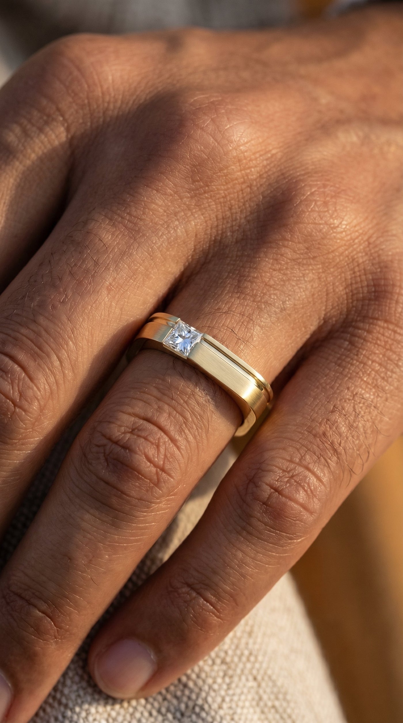 Square Ring for Men Masculine Brilliance diamond Band ( 0.40 -0.50 ct.), view 2