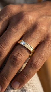 Square Ring for Men Masculine Brilliance diamond Band ( 0.40 -0.50 ct.), view 2