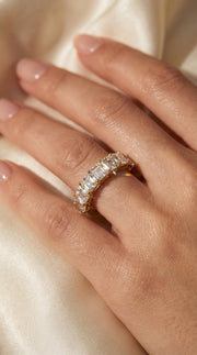 Asscher Cut Half Diamond Band, view 2