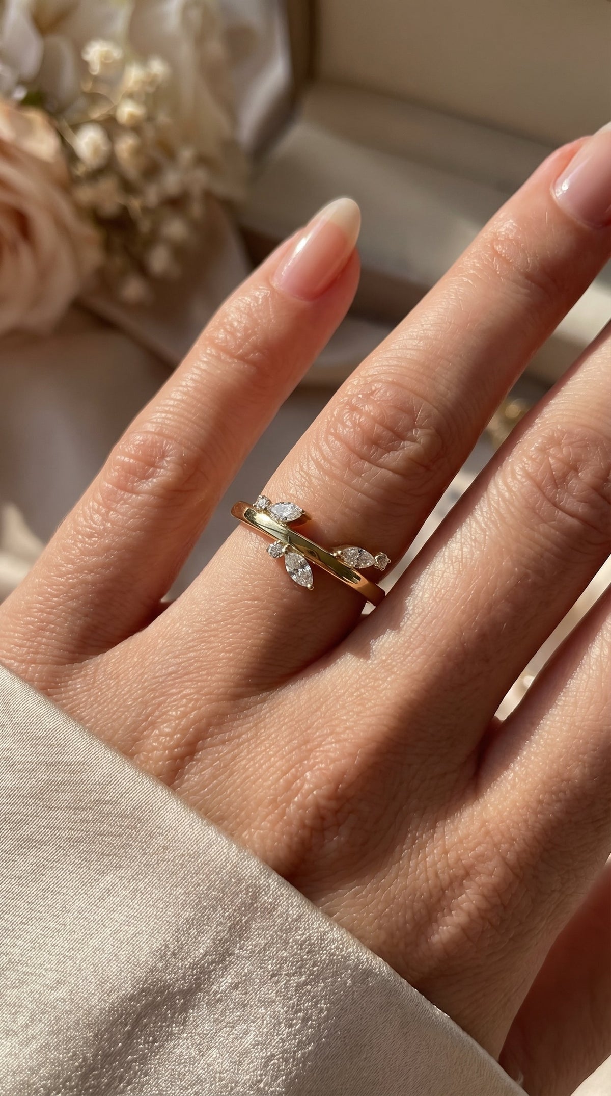 Minimalist Stacking Duo Diamond Band, view 2