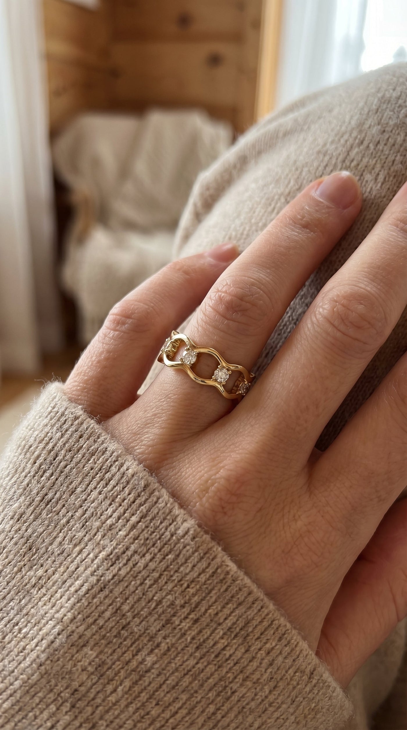 Link Round Wedding Band Rings, view 2