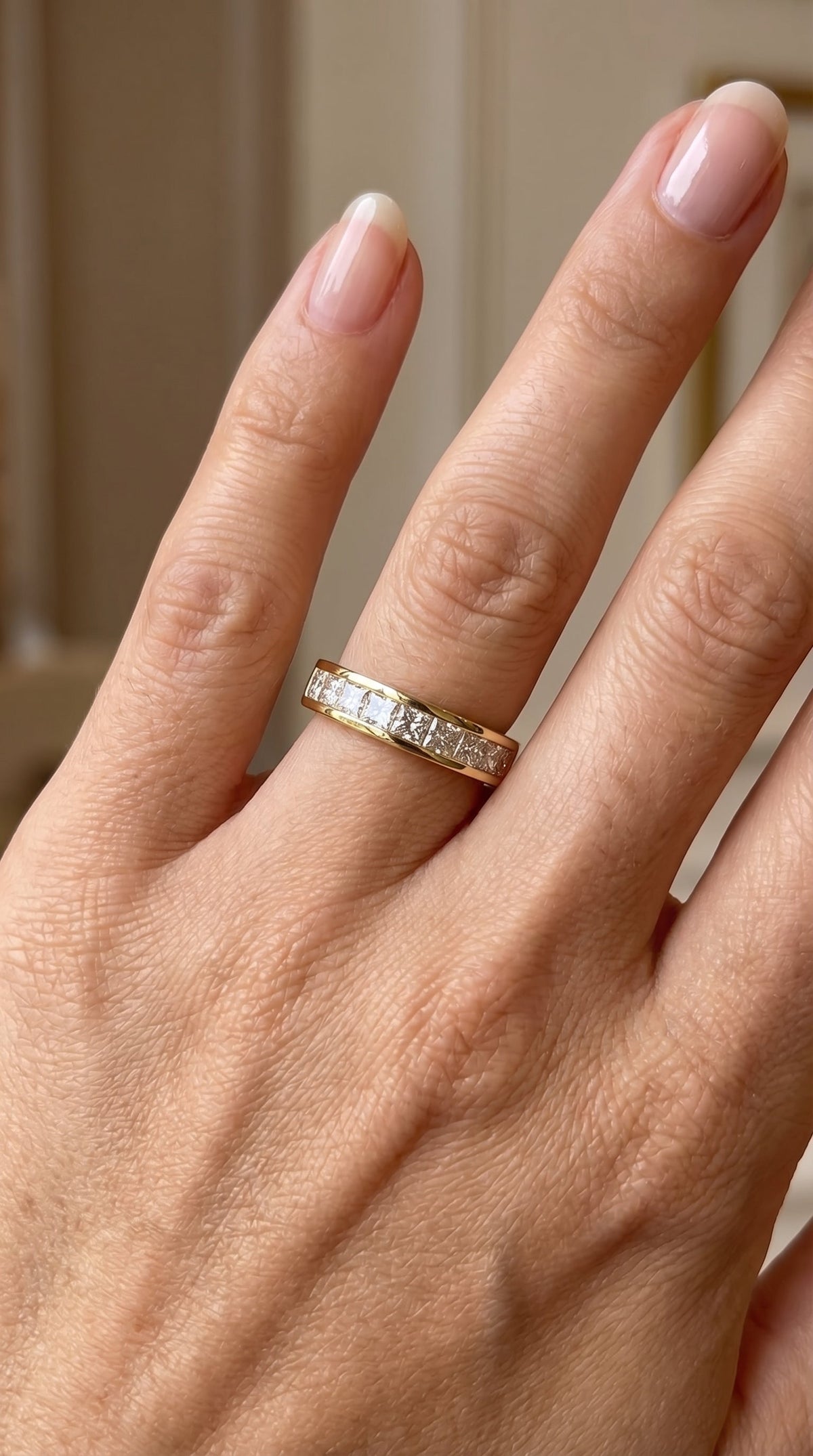 Princess Cut Channel Set Diamond Band, view 2