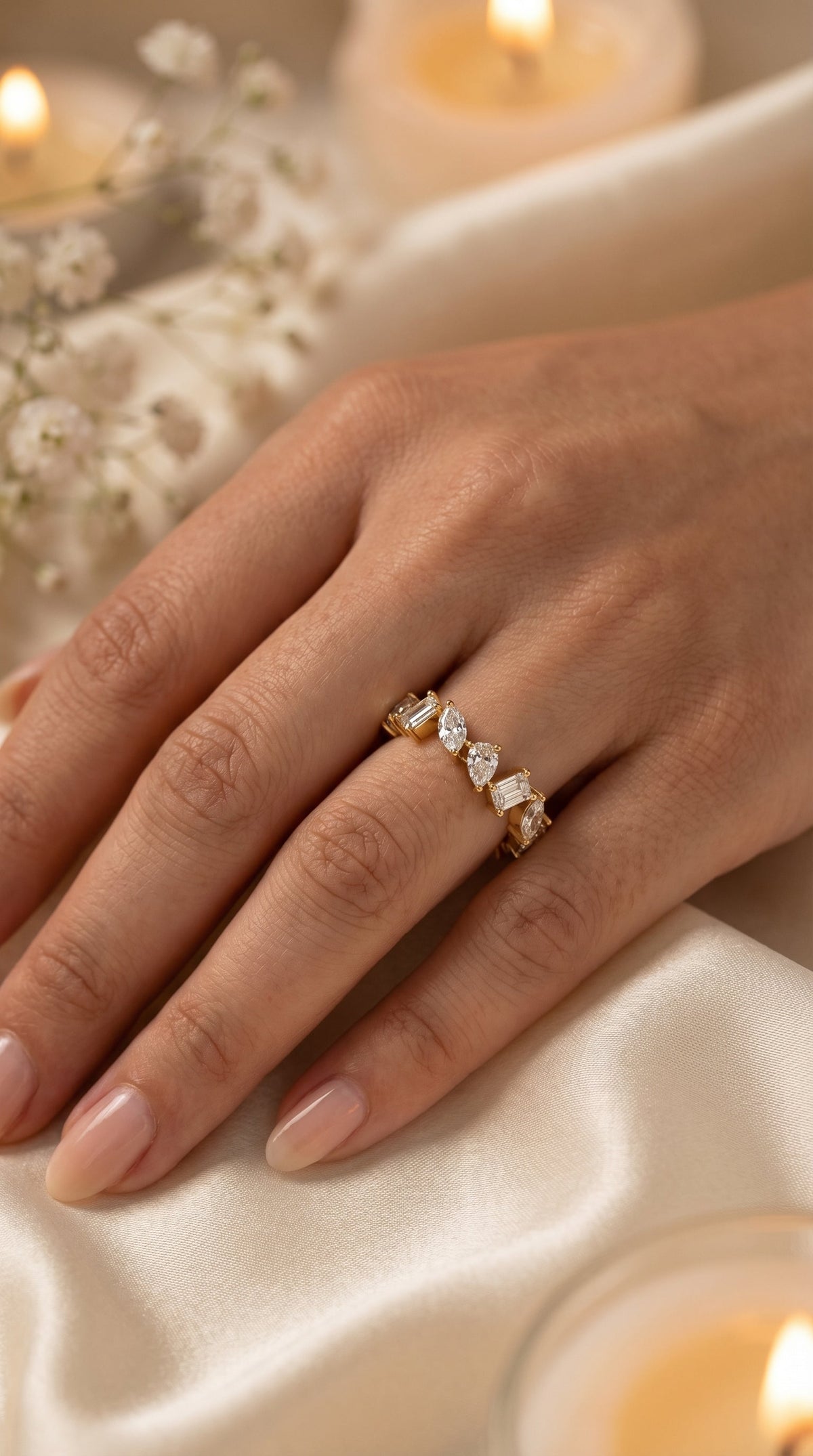 Contemporary Three Shape Diamond Ring, view 2