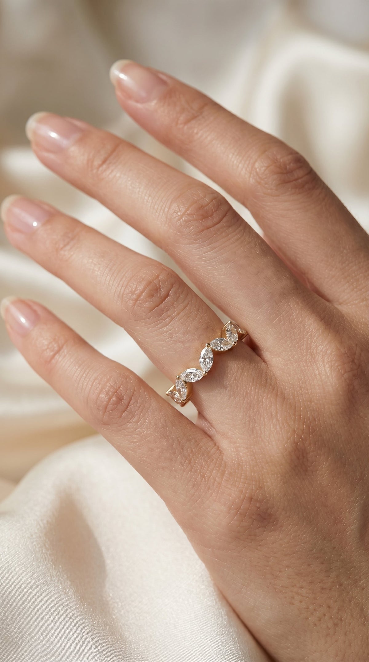 Marquise Cut Diamond Prong Setting Ring, view 2