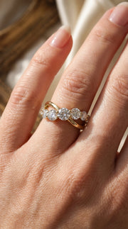 Round Brilliant Cut 9-Stone Diamond Ring, view 2