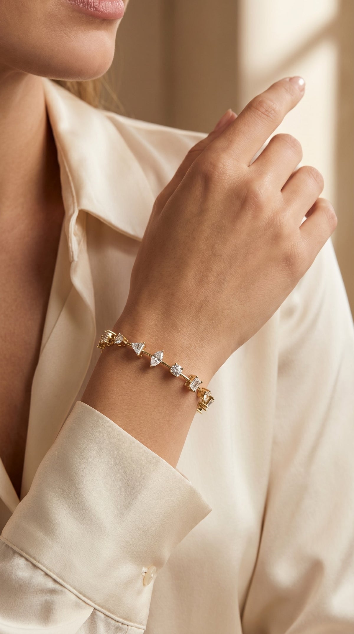 Luxury Multi-Shape Diamond Fashion Bracelet, view 2