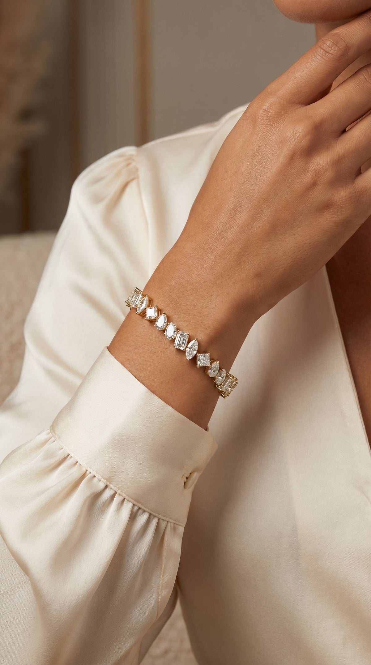 Multi-Shape Diamond Fashion Bracelet, view 2
