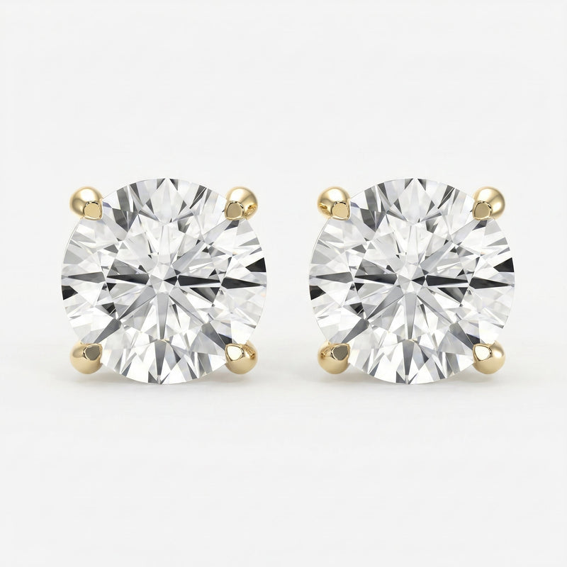 Round Diamond Stud Earring, view 1