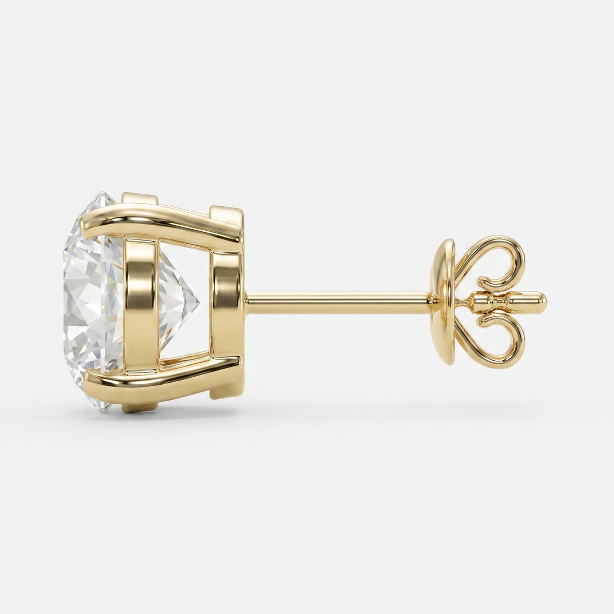 Round Diamond Stud Earring, view 4