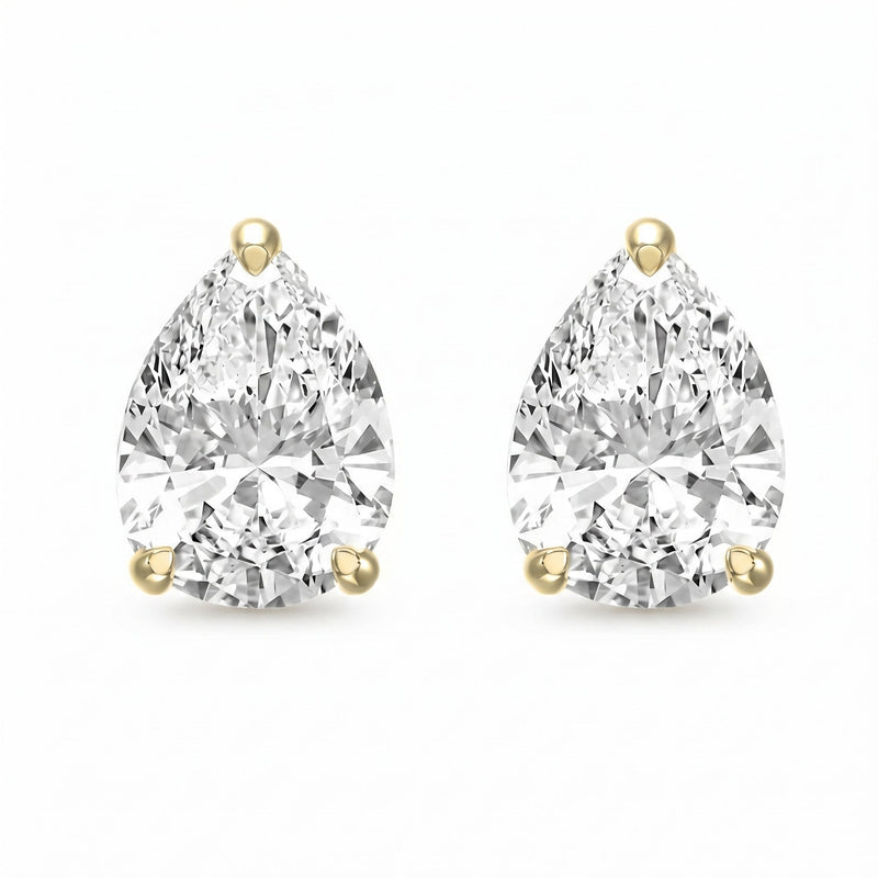 Pear Diamond Stud Earrings, view 1