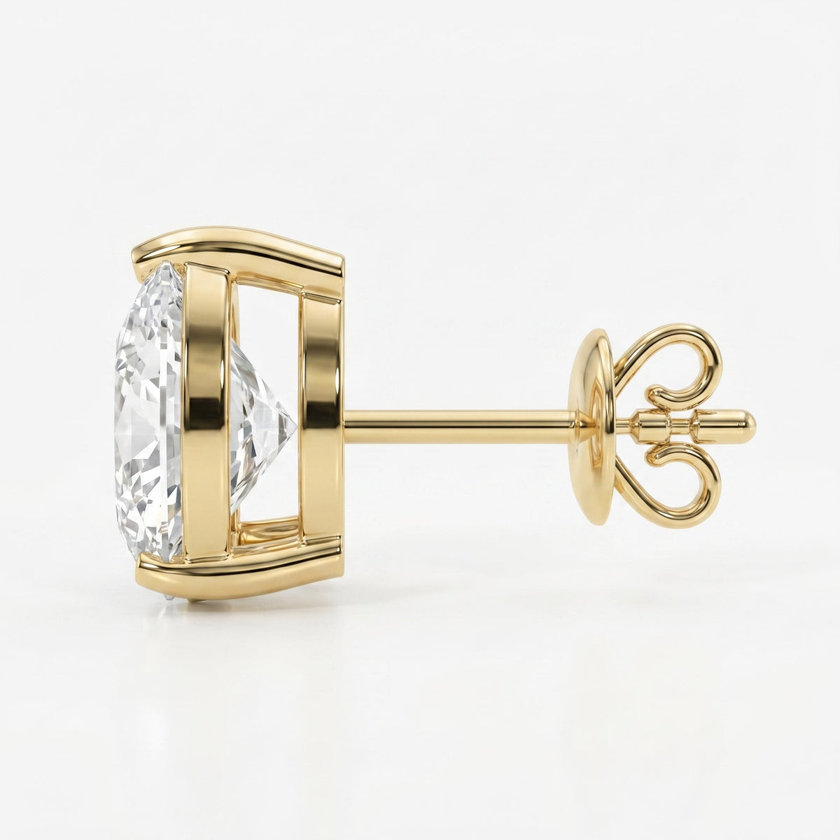 Pear Diamond Stud Earrings, view 4