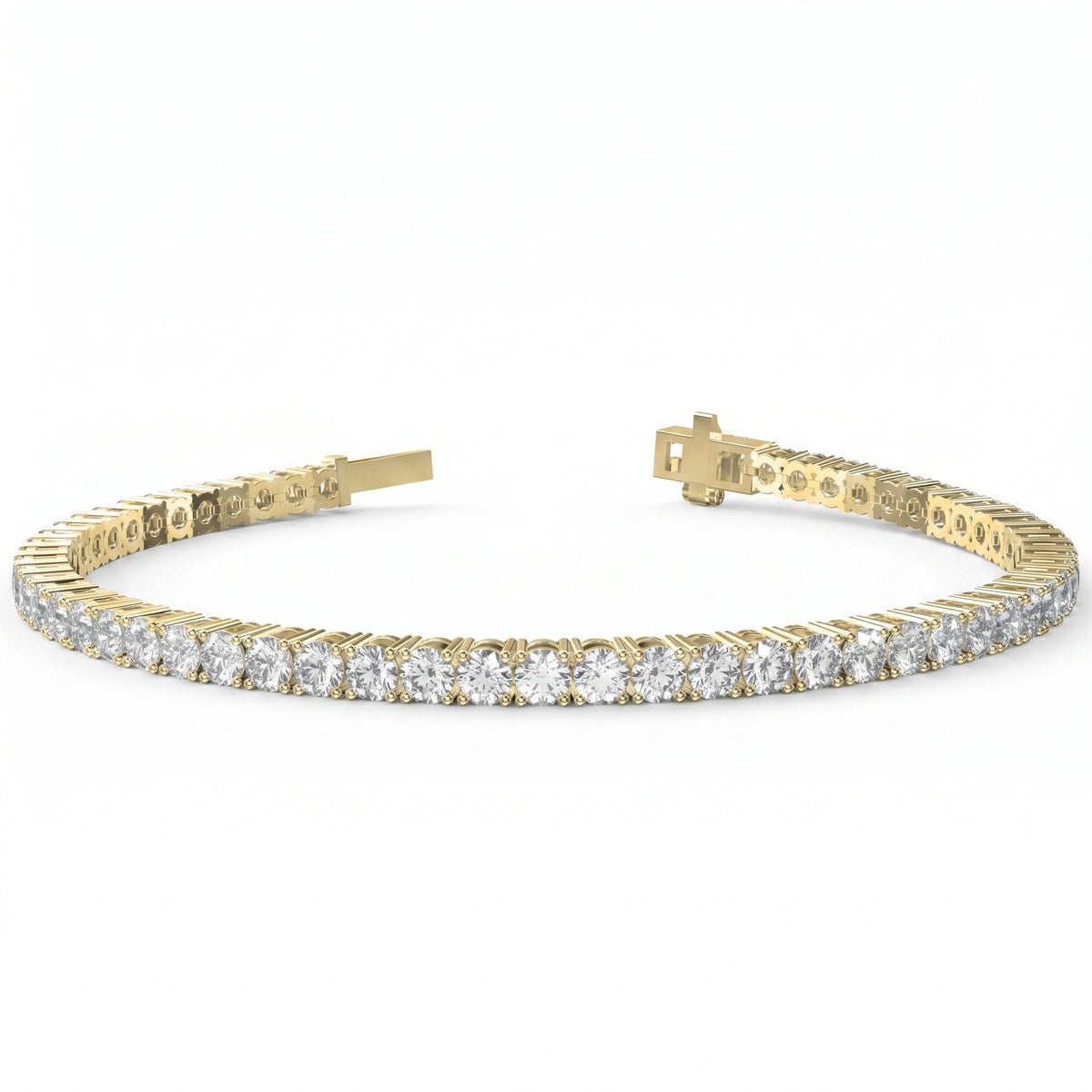 Round Shape Diamond Tennis Bracelet, view 3