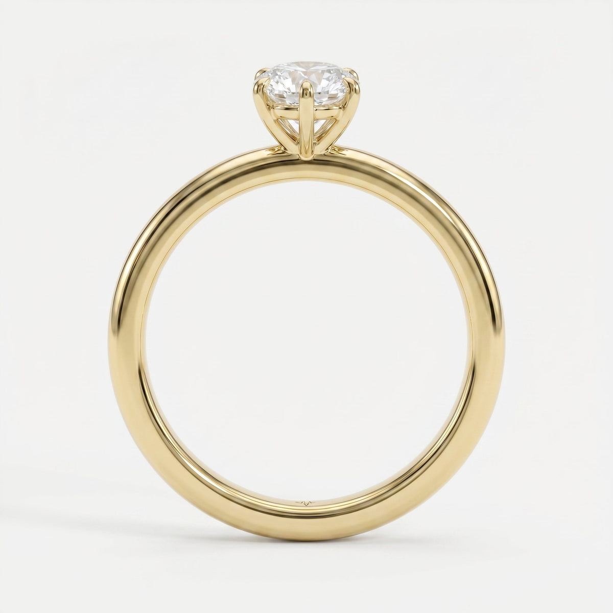 Oval Diamond Six Prong Solitaire Engagement Ring, view 5