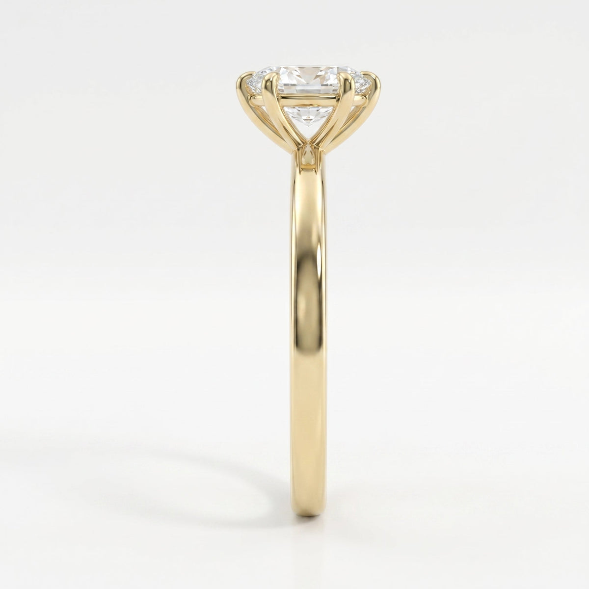 Oval Diamond Six Prong Solitaire Engagement Ring, view 7