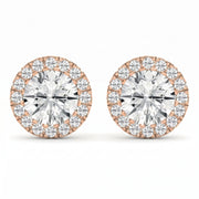 Halo Design Round Diamond Earring Stud, view 6