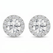 Halo Design Round Diamond Earring Stud, view 5