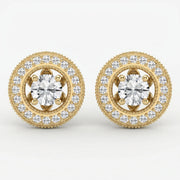 Round Diamond Halo Design Earrings, view 1