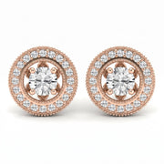 Round Diamond Halo Design Earrings, view 7