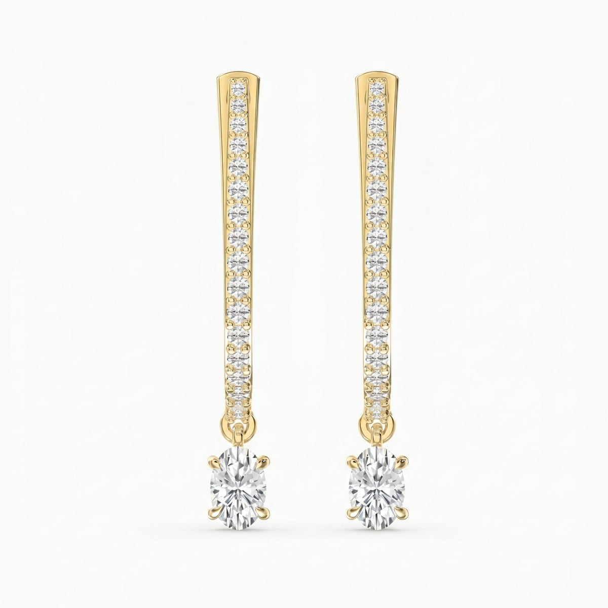 Hoops Diamond Pavé Solitaire, view 1