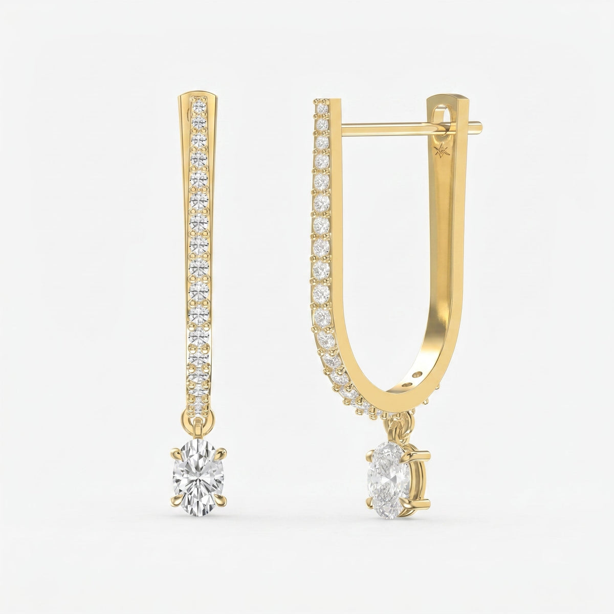 Hoops Diamond Pavé Solitaire, view 3