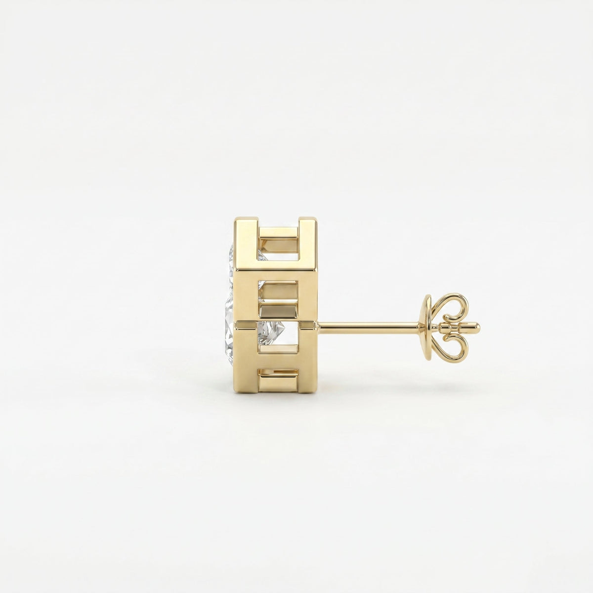 Honeycomb Hex Design Round Shape Earrings Studs, view 4
