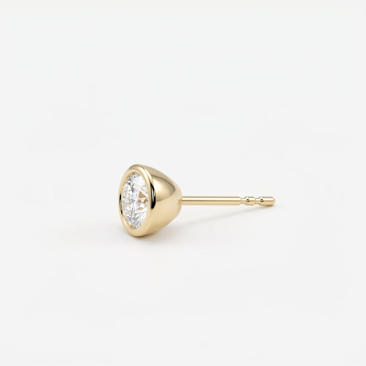 Bezel Brilliance Round Shape Earring Studs, view 4