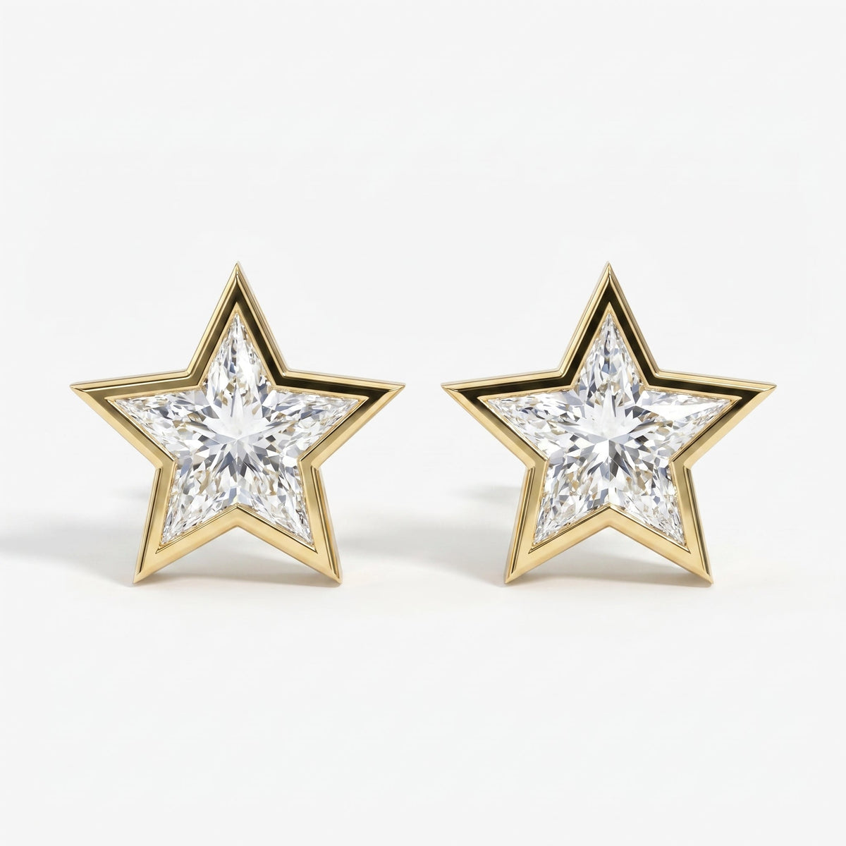 Star design Kitestar Diamond Earring Stud, view 1