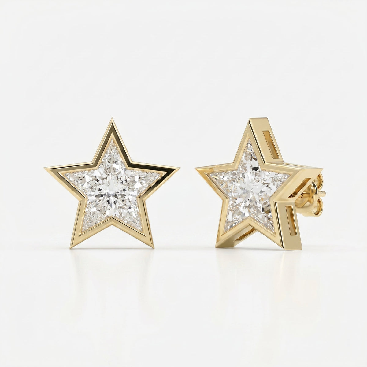 Star design Kitestar Diamond Earring Stud, view 3