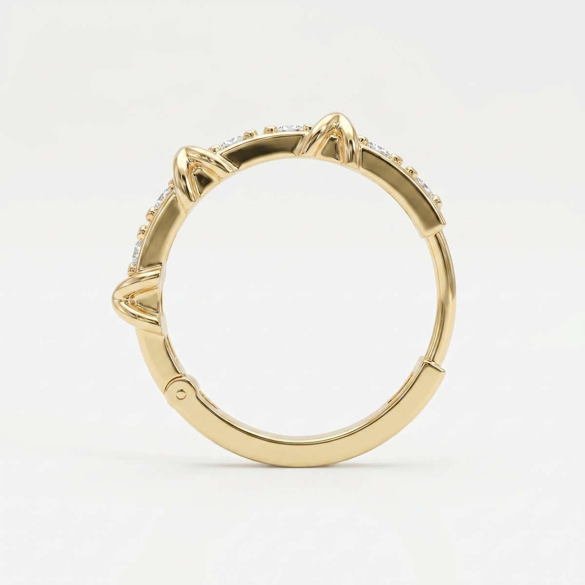 Crisscross Detailing Diamond Hoops, view 4